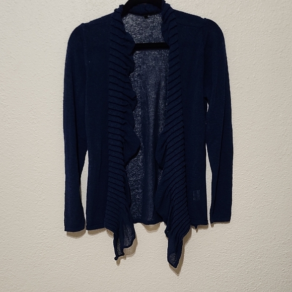 Eileen Fisher Sweaters - Eileen Fisher Blue Cardigan with Draped Front